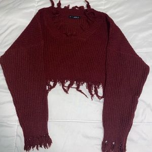 Zaful fringed sweater size S